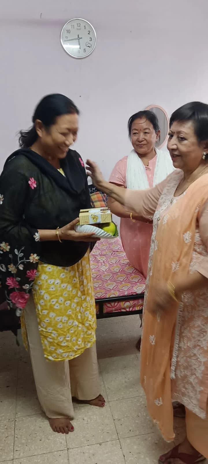 Caregiver and patient at the ashram